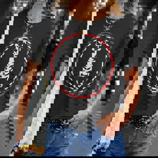 【 JEANS】80s graphic back print t-shirt in black Optical Illusion Black Hole Scales (Black/White)