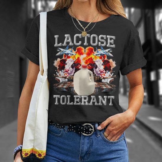 Lactose Tolerant Cow Farm Milk T Shirt Seseable CA