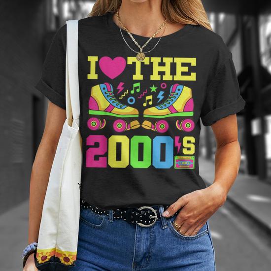 Oversized Graphic Tee "I Love The 2000s" Neon Retro Vintage T-Shirt - Fancy Dress Top For Men & Women 2000s Costume T-shirt Regular Fit Cotton TA-36 Oversized Graphic Tee "I Love The 2000s" Neon Retro Vintage T-Shirt - Fancy Dress Top For Men & Women 2000s Costume T-shirt Regular Fit Cotton TA-36