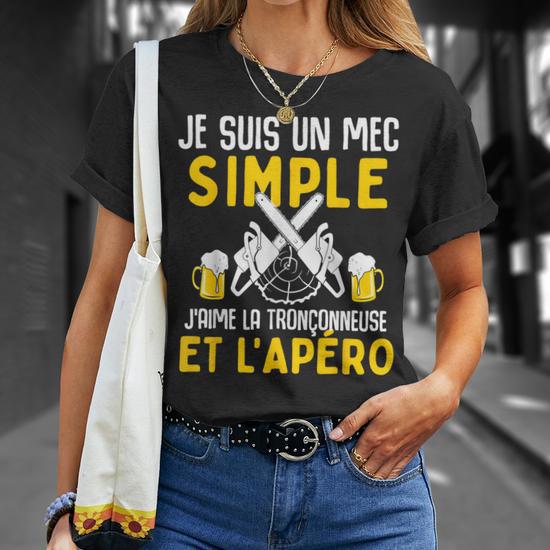 Homme Tronçonneuse Bûcheron Drôle Couper Bois Axe T-Shirt