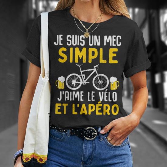 T-shirt Homme « Je Suis Un Mec Simple J’aime La Moto Et L’Apéro » - Design Vintage, Coupe Classique, Manches Doubles - Cadeau Idéal Pour Motard - 8