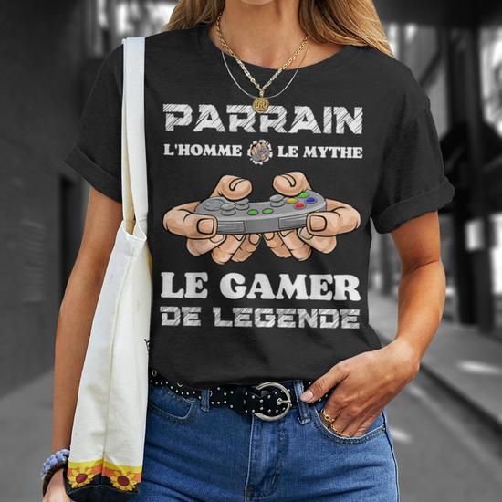 T-shirt Homme "Veux Tu Être Mon Parrain" - Design Gamer Avec Manettes Et Biberon - Cadeau Humour Pour Annoncer Une Grossesse