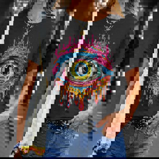 Psychedelic Third Eye Trippy Colorful Hippie Psychonaut T