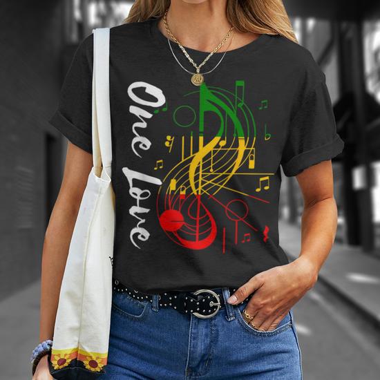 T-Shirt Homme Reggae Pulse Sound Wave - Jamaïque Rastafari Jah, 100% Coton, Style Streetwear Musical