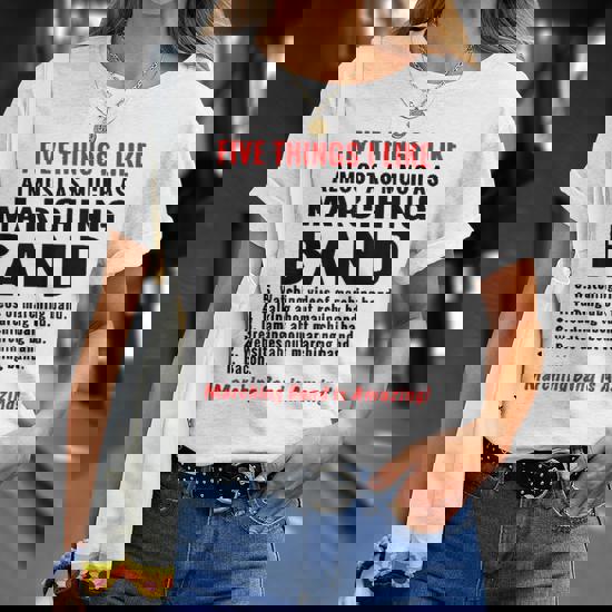 5 Things About Marching Band Funny Tee Shirt 5 Things About Marching Band Funny Tee Shirt