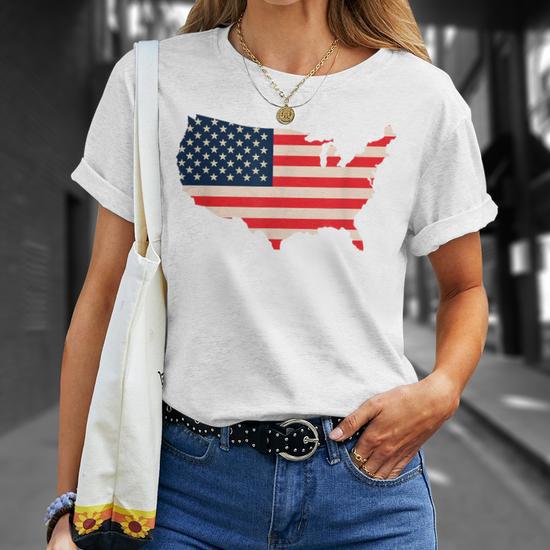 T-shirt Homme Drapeau Américain - Imprimé Patriotique, Manches Courtes, Coupe Regular, Coton | T-shirt Basique Décontracté Sport Et Streetwear