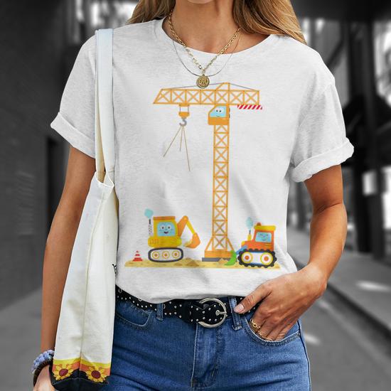 T-shirt "J'ai 3 Ans Pelleteuse" - Cadeau Anniversaire Pour Garçon Passionné D'engins - Coupe Classique, Manches Courtes, Léger - Taille à Préciser