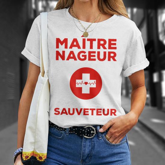 T-shirt Maître Nageur Sauveteur - Design Original Pour Surveillance De Baignade