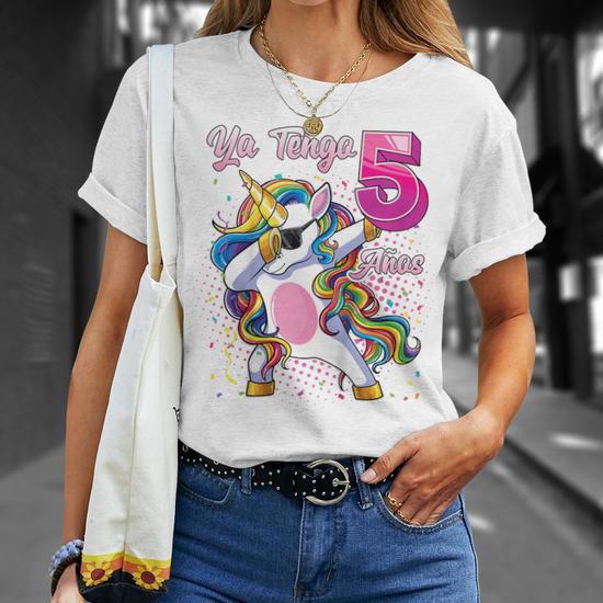 Ninos 5 Anos Cumpleanos Nina Unicornio Ya Tengo 5 Anos Camiseta unisex Regaloses