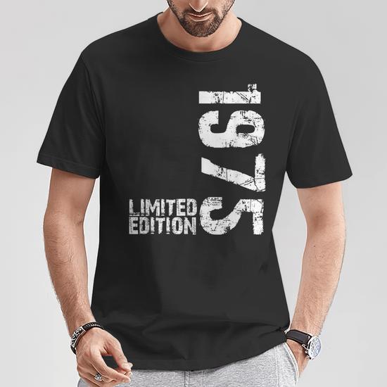 T-shirt Vintage "Born In 1975" - Édition Limitée Anniversaire, Col V, Cadeau Pour Homme Ou Femme 1975