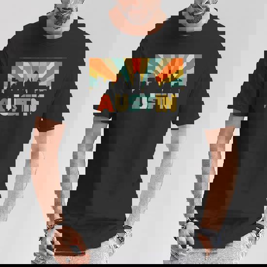 Austin T-Shirt City Skyline 70s Retro Souvenir Shirt Austin T-Shirt City Skyline 70s Retro Souvenir Shirt