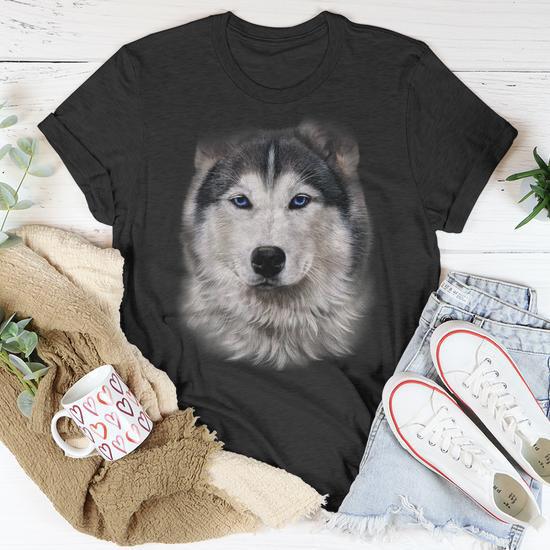 Beautiful Siberian Husky Dog Face T Shirt Monsterry CA