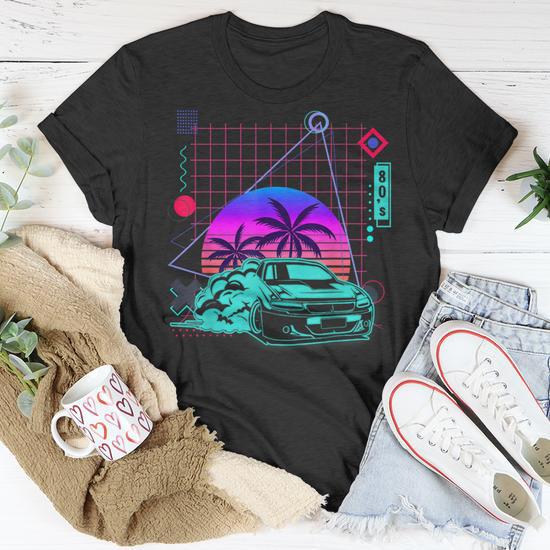 Car Drifting Aesthetic Vaporwave 80S Style Cars Lover T Shirt Monsterry CA