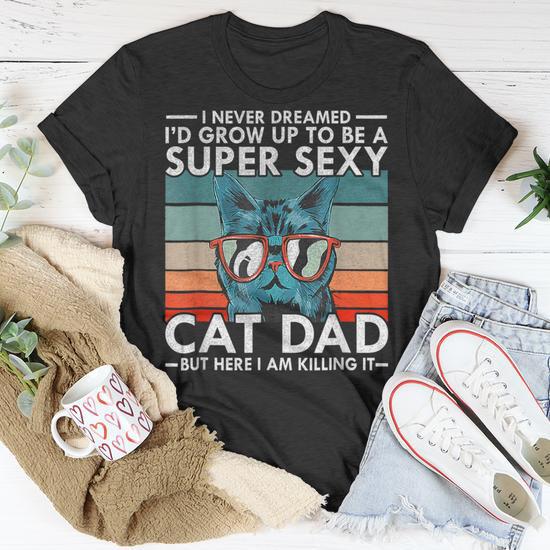 Cat dad orders t shirt