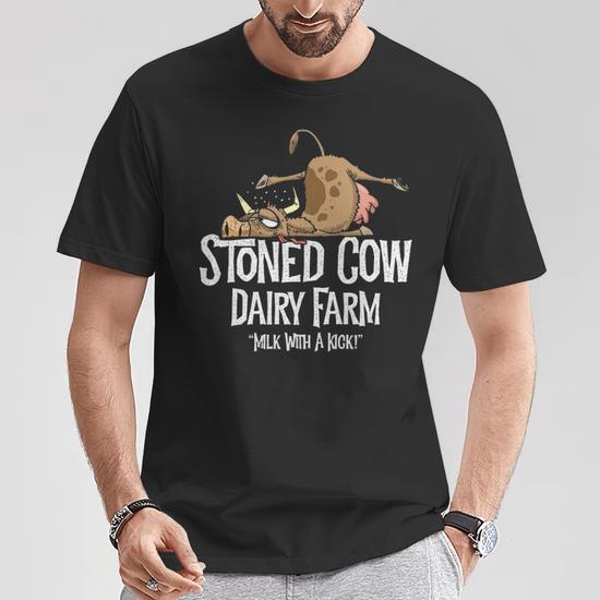 Cow Art Stoned Cow Dairy Farm Milk Cow Art T-Shirt | Mazezy