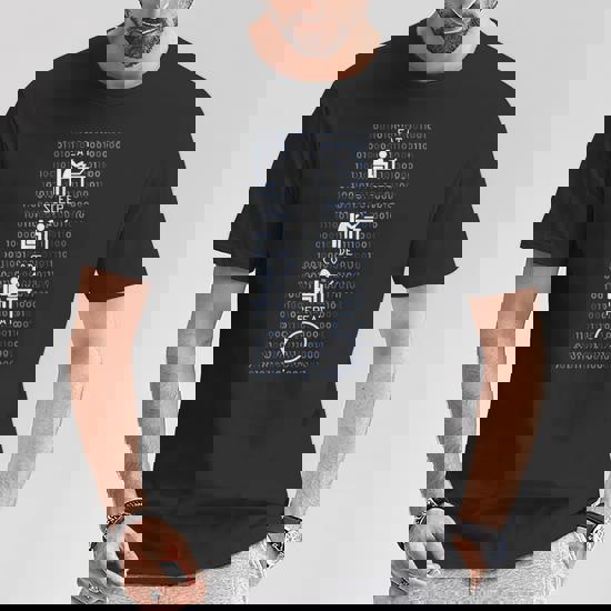 T-shirt Geek Evolution De L'espèce Informatique Couleur Noir Taille M