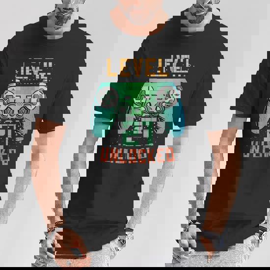 Level 21 Unlocked - 21 Year Old Gamer Funny Birthday T-Shirt Level 21 Unlocked - 21 Year Old Gamer Funny Birthday T-Shirt