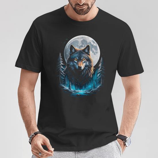 T-shirt Manches Longues Homme Loups Et Attrape-rêves – Multicolore