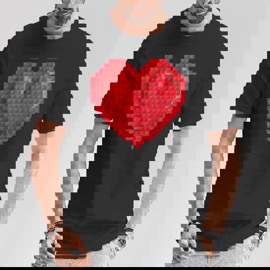 Valentines Day Shirt For Boys Block Brick Heart Valentines Day Shirt For Boys Block Brick Heart