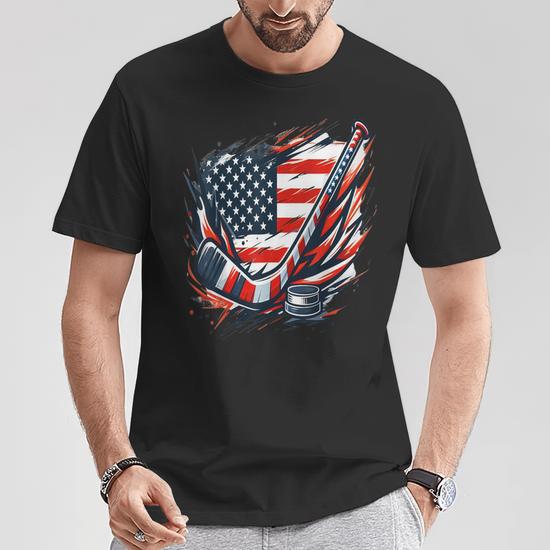 Patriotic Ice Hockey 4Th Of July Usa Independence Day T-Shirt