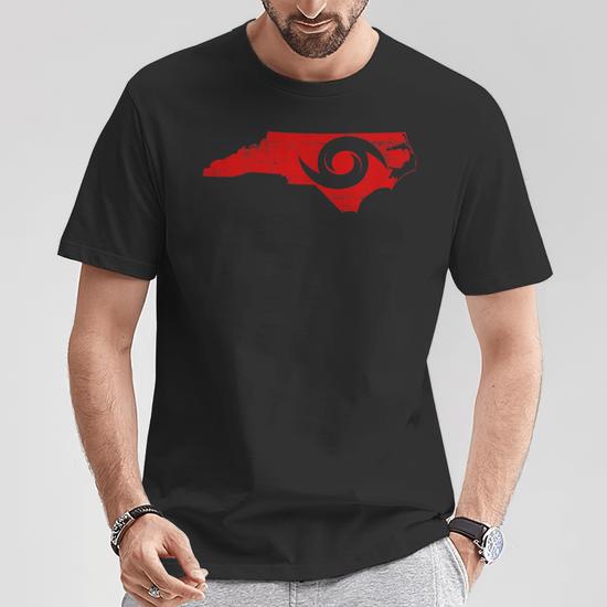 Red North Carolina Eye Of The Hurricane T-Shirt - Seseable