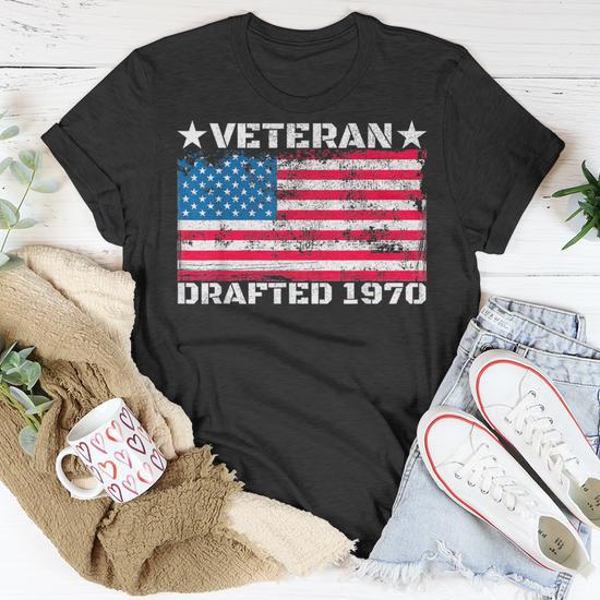 Us Military Veteran Drafted 1970 Vietnam War American Flag T Shirt Monsterry