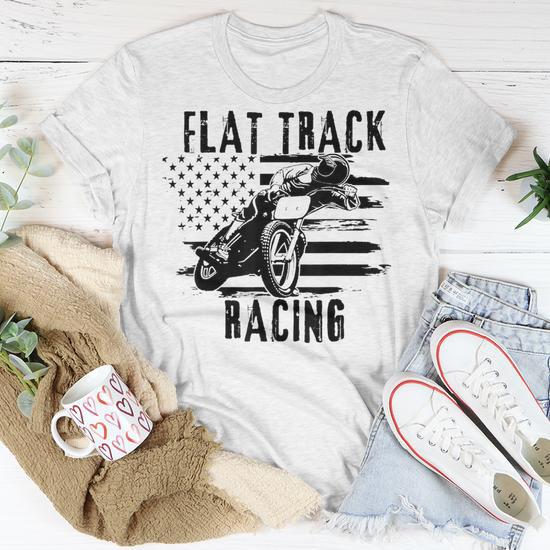 Flat Track Motorcycle Racing American Flag Speedway Dirt T Shirt Monsterry