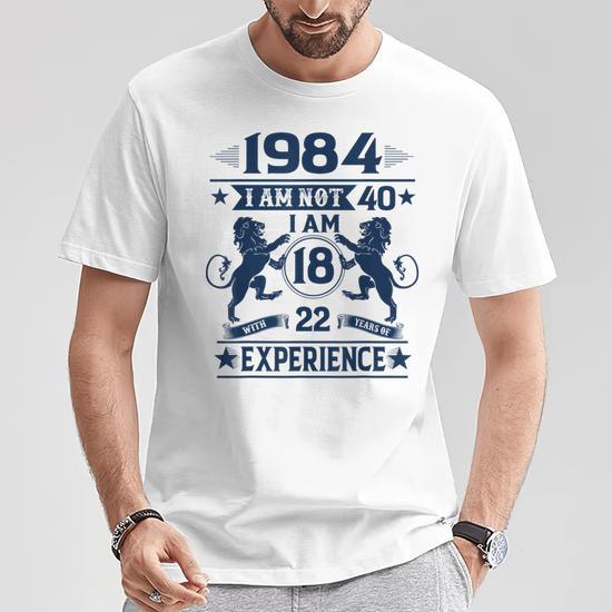 Maglietta Uomo Vintage 1984 – Compleanno 40 Anni 2024 – Galaxy Tees, Cotone 140g, Taglie S-6XL