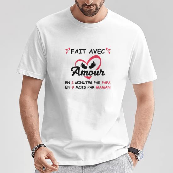 T-Shirt Humoristique 'We Are Family' Pour Fille - Dessin Petit Cœur Adorable, Manches Courtes, 100% Coton Bio, Cadeau Original