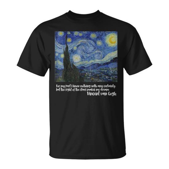 Noche Estrellada Deincentan Gogh Pintura Famosa Camiseta unisex Regaloses