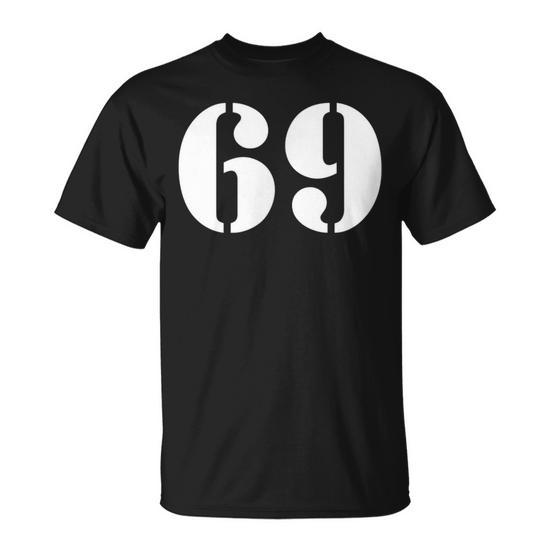 69 sixty nine Tシャツ 黒 Sサイズ Sixty Nine Number 69 Numbered T-Shirt - Monsterry