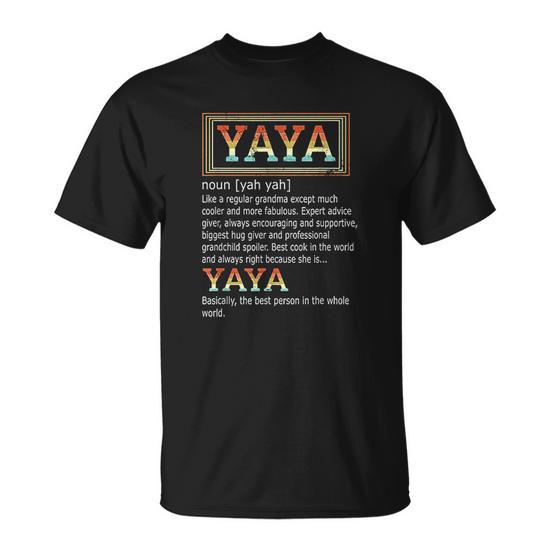 Vintage Yaya Definition Grandchildren Gifts Grandma T-Shirt