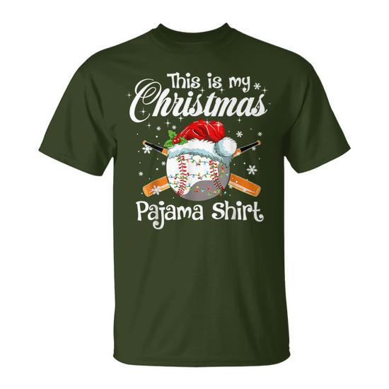 This Is My Christmas Pajama Xmas Baseball Family Matching T Shirt Seseable CA