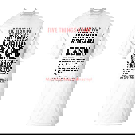 5 Things About Marching Band Funny Tee Shirt 5 Things About Marching Band Funny Tee Shirt