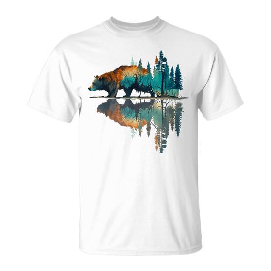 Nature Trees Reflection Outdoor Wildlife Forest Men Women Long Sleeve T Shirt Graphic Print Unisex Ndvlu2fa9goa