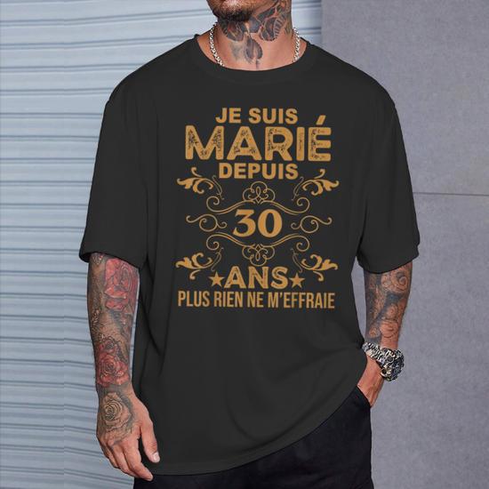 T-shirt Humour Anniversaire De Mariage 25 Ans Pour Femme - Col En V, Cadeau Drôle Pour Couple - 10