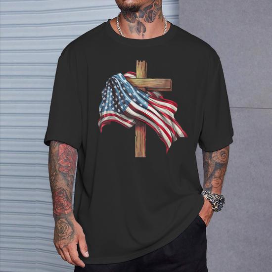 Women's American Flag Heart T-Shirt - Patriotic 4th Of July Graphic Tee, Dark Grey, Size XX-Large