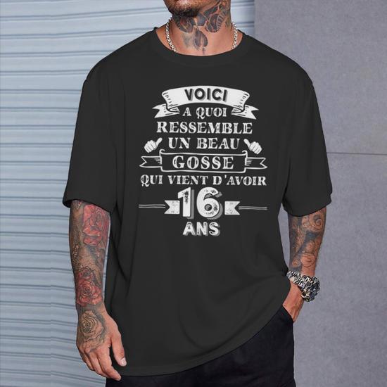 T-Shirt Humour Garçon 16 Ans Beau Gosse - Cadeau Anniversaire 16 Ans Rigolo