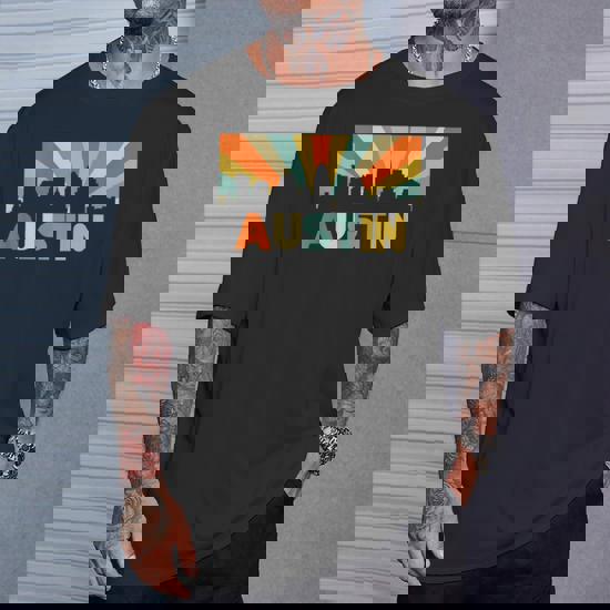Austin T-Shirt City Skyline 70s Retro Souvenir Shirt Austin T-Shirt City Skyline 70s Retro Souvenir Shirt