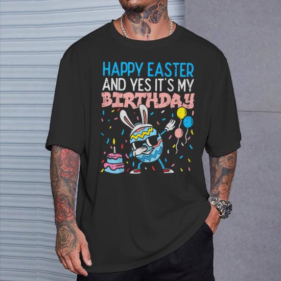 Happy Easter Day T-shirt for Men, Easter Eggs Women V Neck Shirt