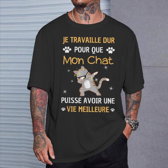 T-shirt Chat/chaton Haute Qualité - Blanc, 100% Coton, Tailles S à 4XL Et Enfants - Neuf Avec étiquettes B And C