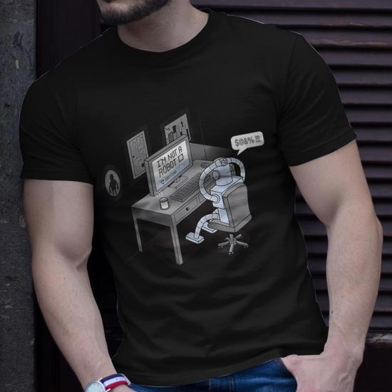 I'm Not A Robot Computer Pun T-Shirt - Monsterry