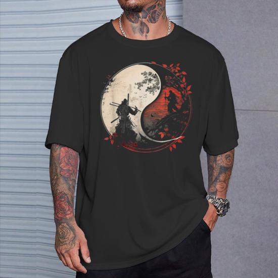 Sweat à Capuche Japonais Anime Kitsune Masque Samouraï Ying Yang Rétro Esthétique - Hoodie Streetwear Vaporwave