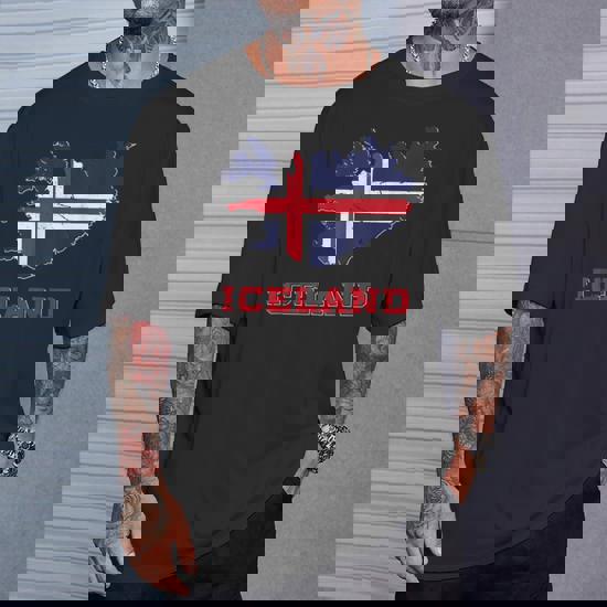 I Love Iceland Pride Flag Icelander Home Souvenir T Shirt