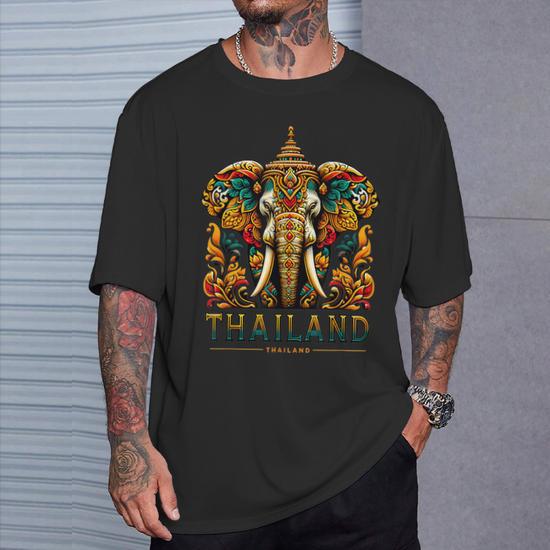 Phuket Thailand Vintage T-Shirt - Elephant Graphic Tee Retro Travel Souvenir Soft Cotton T-Shirt - View #6