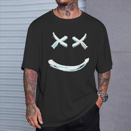 Smile Face X Eyes T-Shirt - Thegiftio