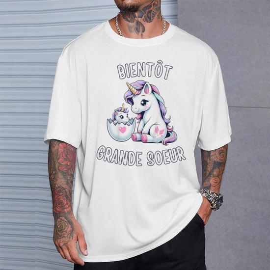 T-Shirt "Future Grande Sœur" Avec Licorne - Annonce Grossesse Mignon Pour Enfant