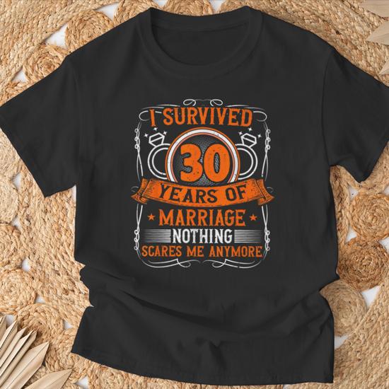 30Th Wedding Anniversary 30 Years Married Husband & Wife T-Shirt
