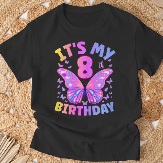 Girls 8th Birthday T-Shirt - 'Awesome 8 Year Old' Cotton Top, Kids Gift