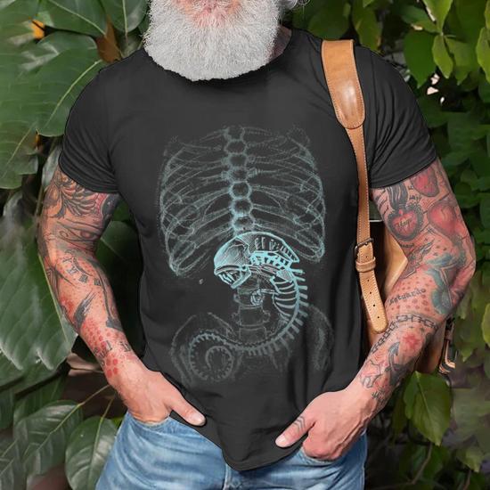 Alien Radiography X-Ray Skeleton T-Shirt | Seseable UK